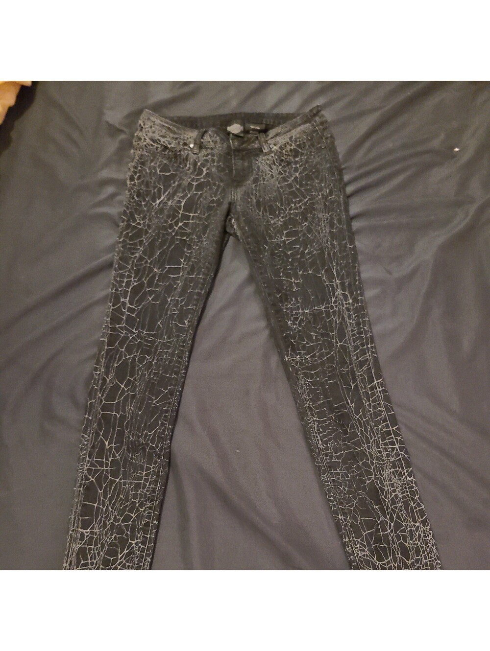 Harley Davidson Black marble Skinny Jeans Womens Size 27